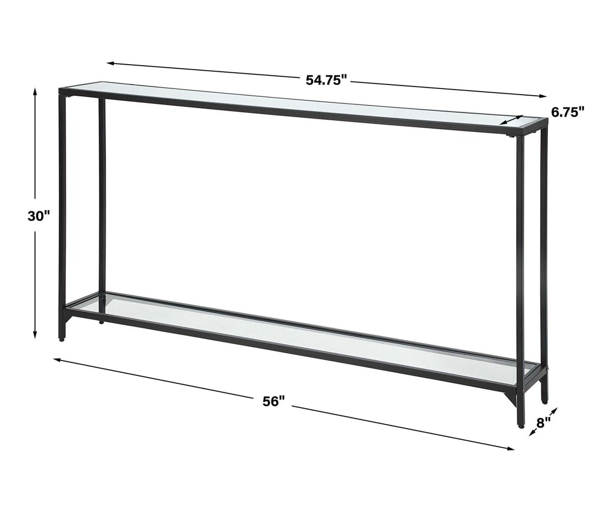 Satin Black Iron Console Table - Uttermost - Console Tables by Modest Hut