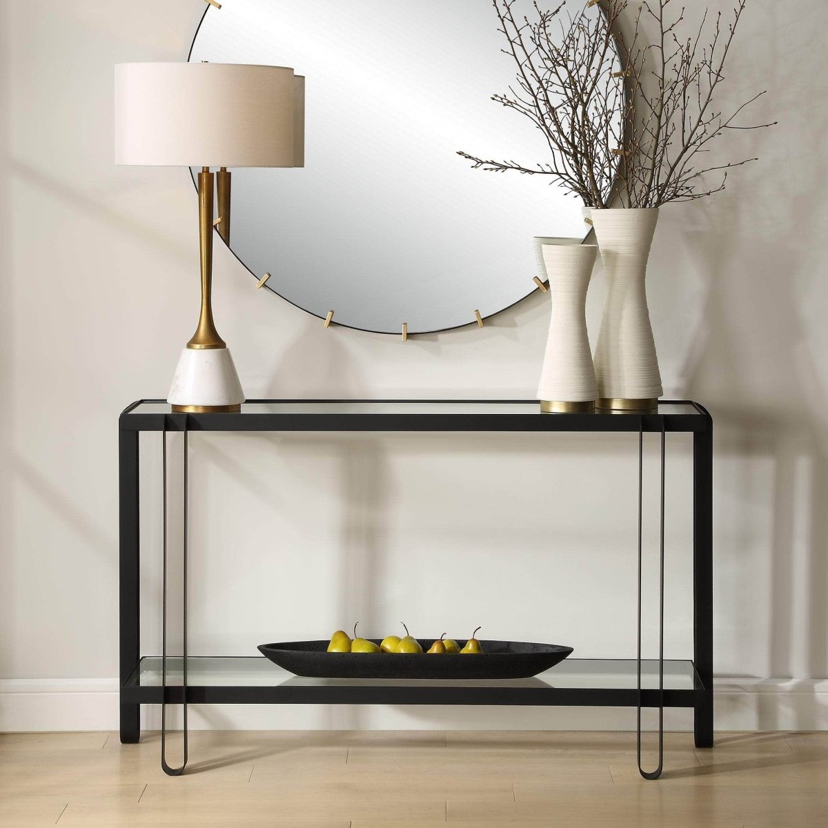 Shadow Black Iron Console Table - Uttermost - Console Tables by Modest Hut