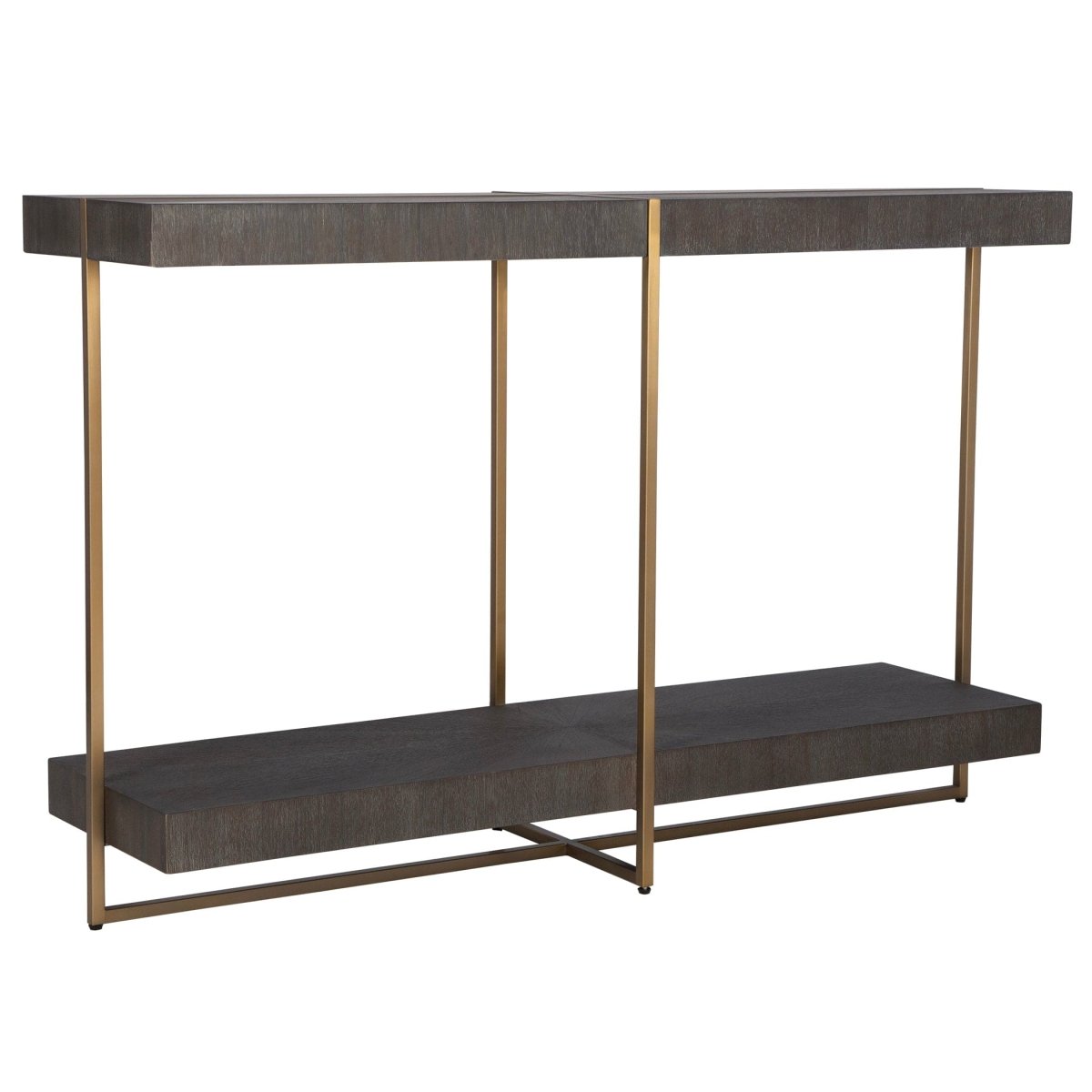 Taja Modern Brass / Wood Console Table - Uttermost - Console Tables by Modest Hut