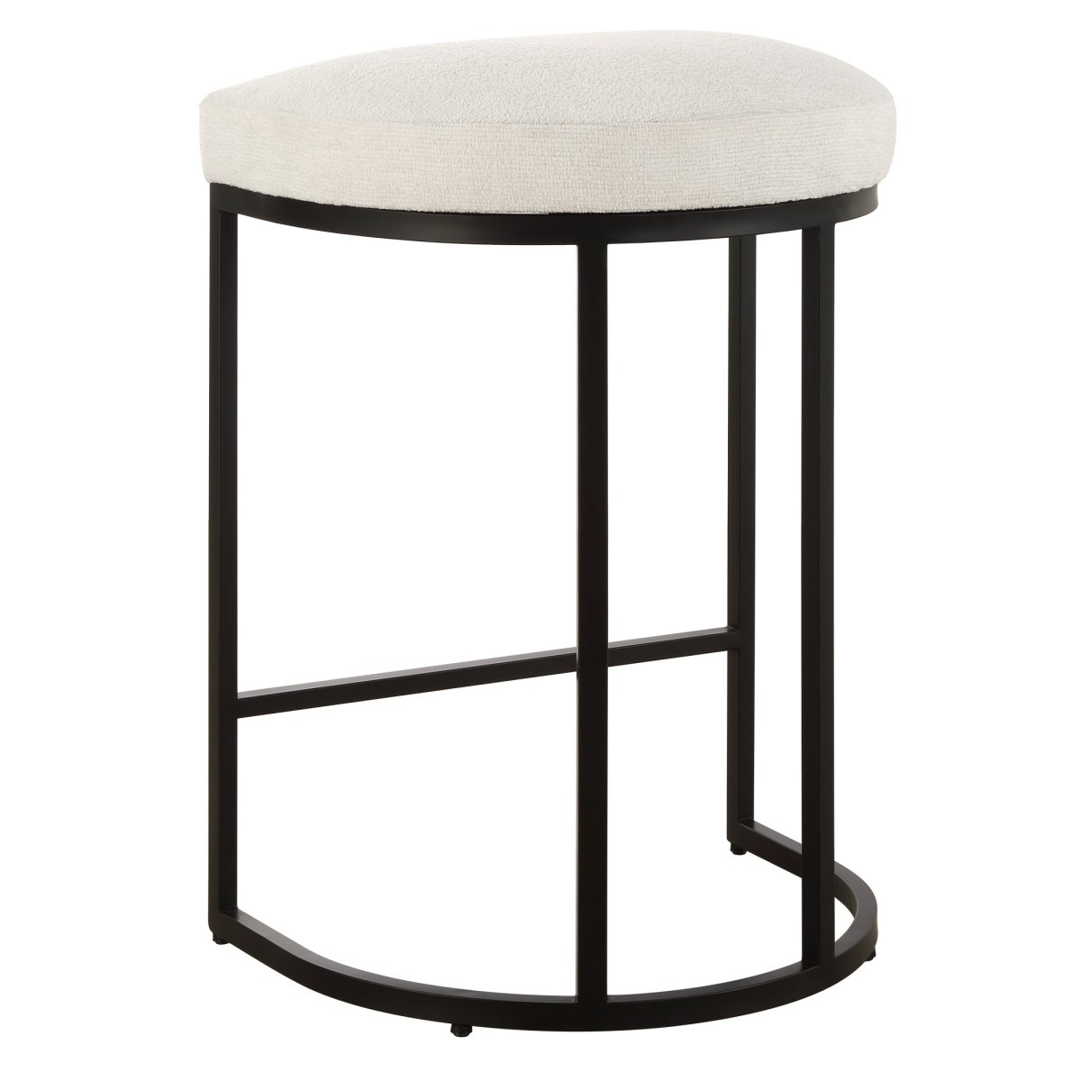 Black Counter Stool with Cream Fabric - Uttermost - Counter Stools by Modest Hut