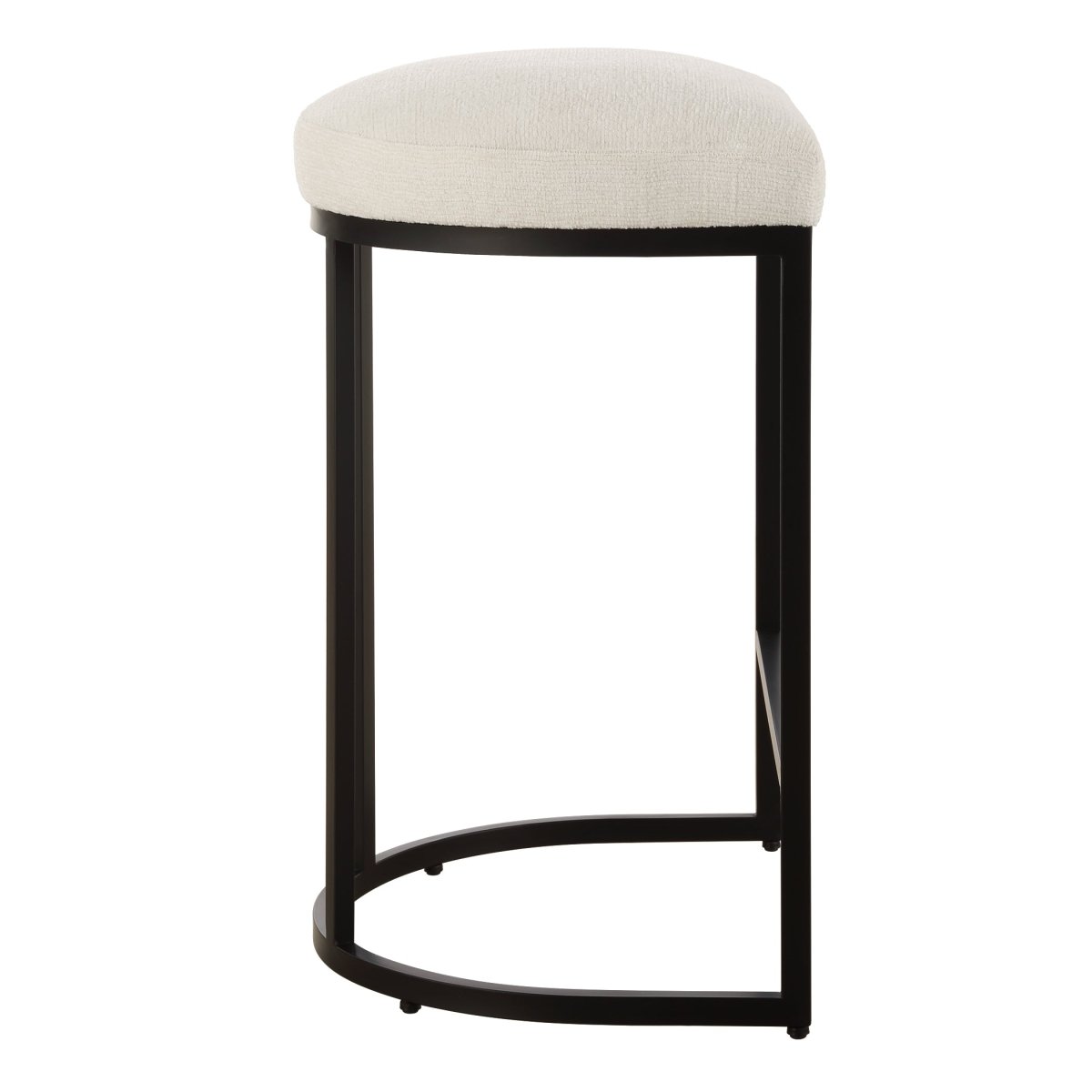 Black Counter Stool with Cream Fabric - Uttermost - Counter Stools by Modest Hut