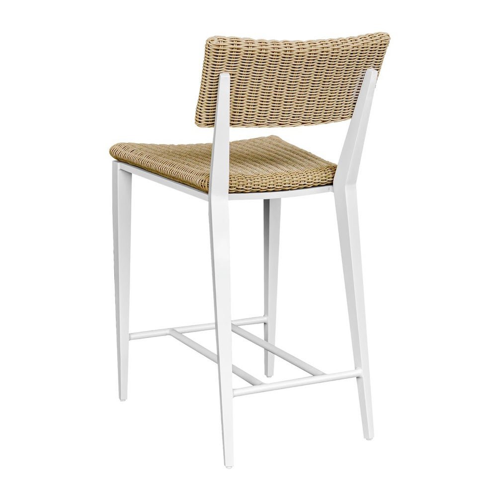 Calbas Outdoor Counter Stool, White - Uttermost - Counter Stools by Modest Hut