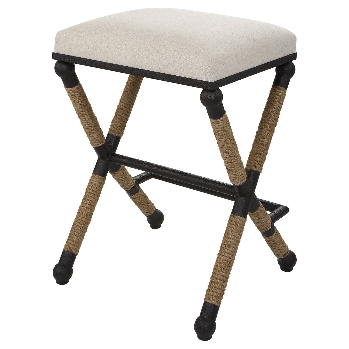 Firth Rustic Oatmeal Counter Stool - Uttermost - Counter Stools by Modest Hut