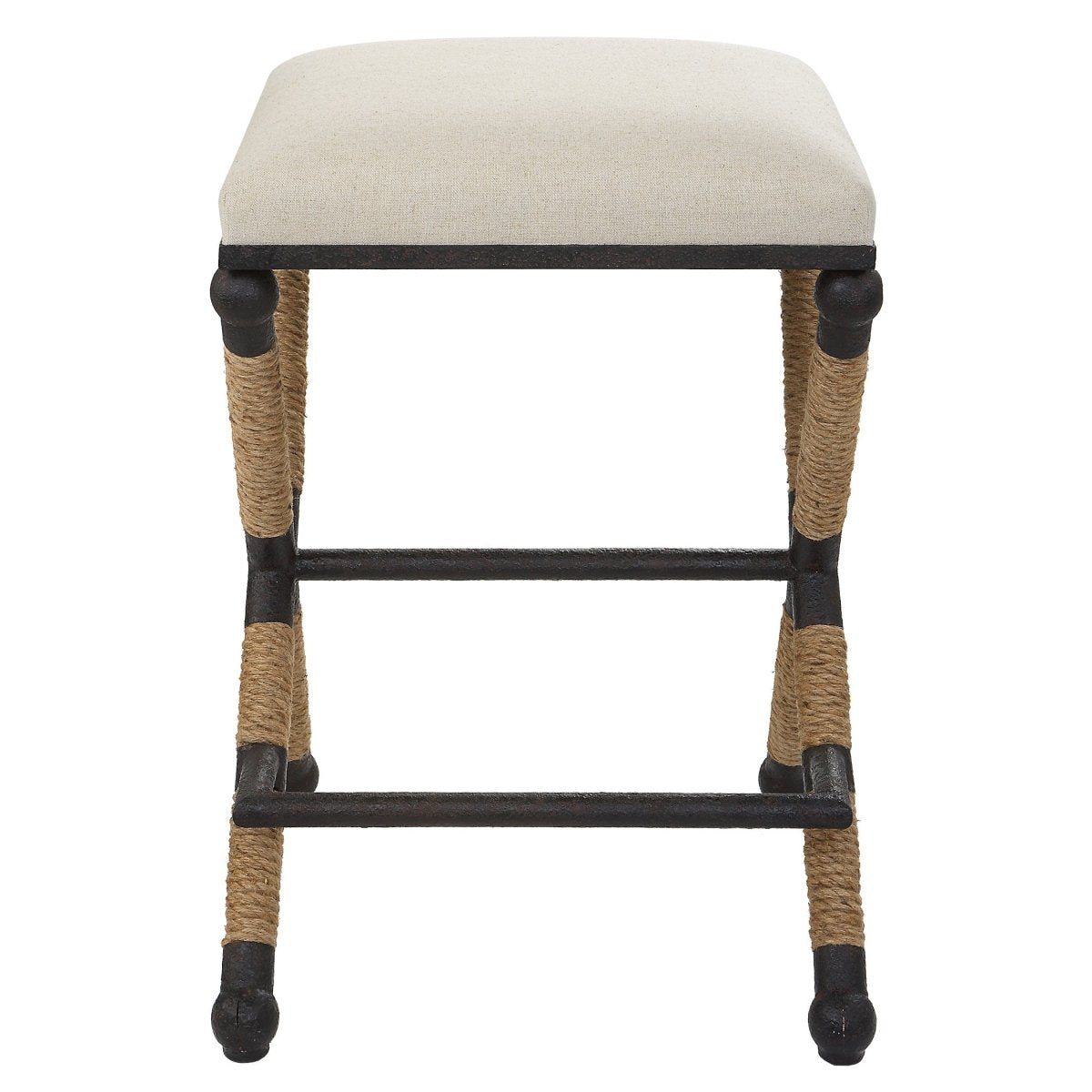 Firth Rustic Oatmeal Counter Stool - Uttermost - Counter Stools by Modest Hut