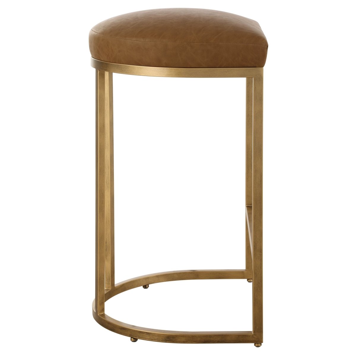 Iron High Counter Stool Faux Leather Upholstery - Uttermost - Counter Stools by Modest Hut