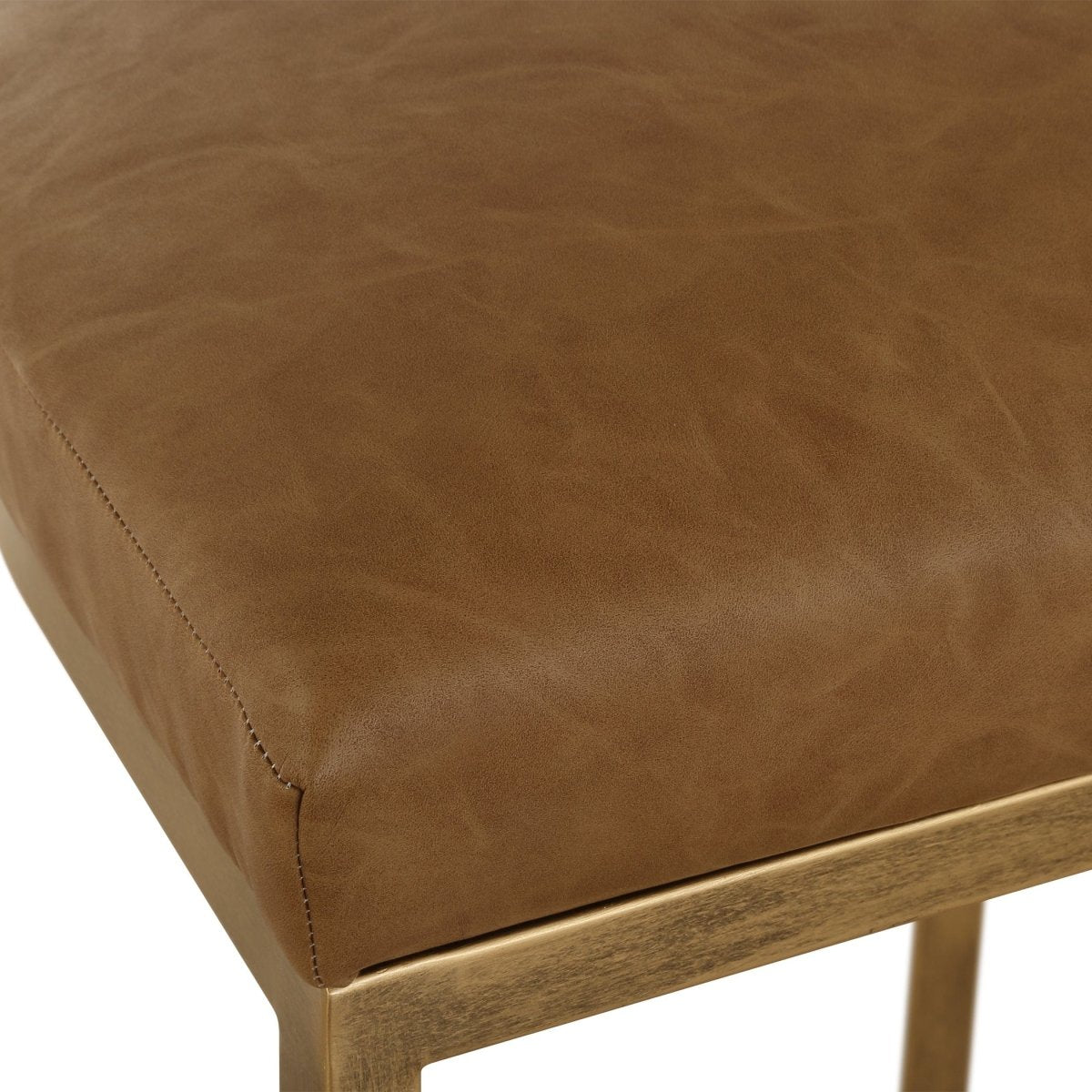 Iron High Counter Stool Faux Leather Upholstery - Uttermost - Counter Stools by Modest Hut