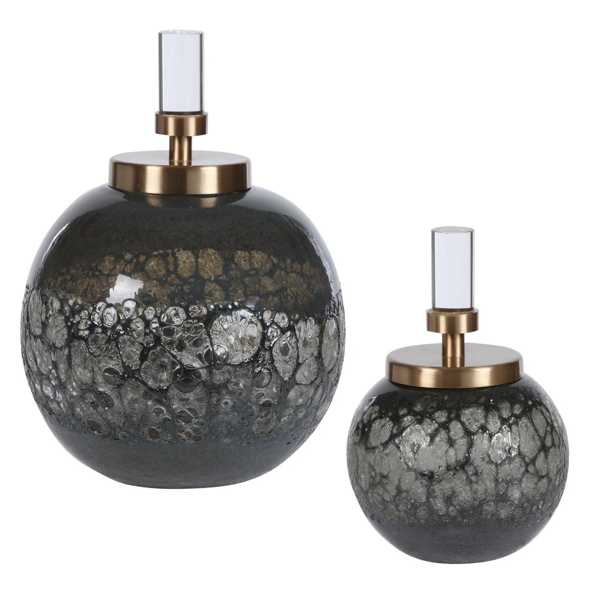 Cessair Art Glass Bottles, S/2 - Uttermost - Decorative Bottles by Modest Hut
