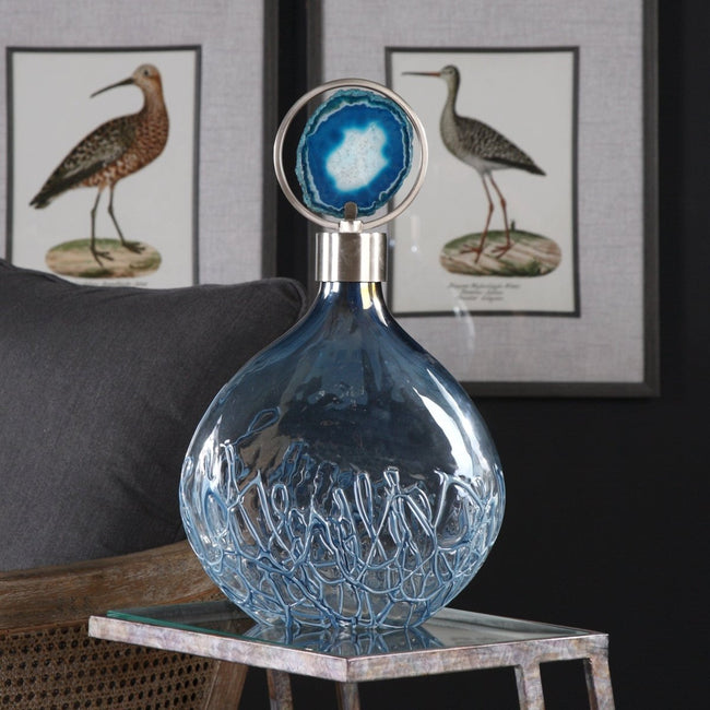 Rae Sky Blue Bottle - Uttermost - Decorative Bottles by Modest Hut