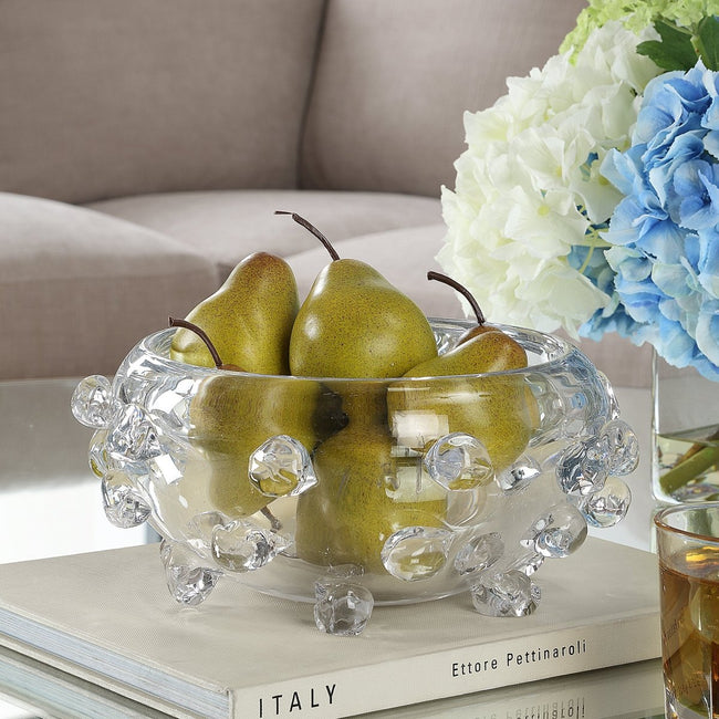 Aura Clear Glass Bowl - Uttermost - Decorative Bowls by Modest Hut