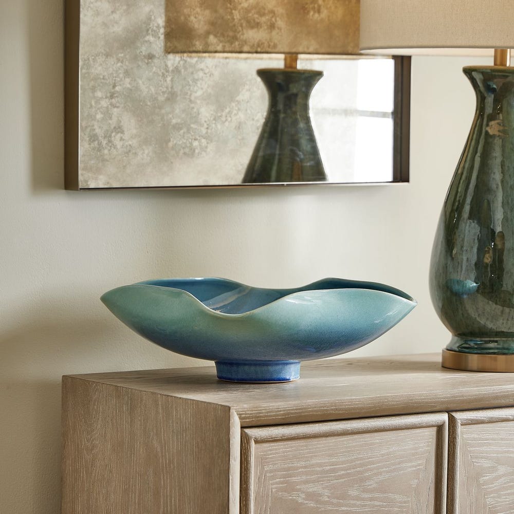 Blue Lagoon Outdoor Bowl - Uttermost - Decorative Bowls by Modest Hut