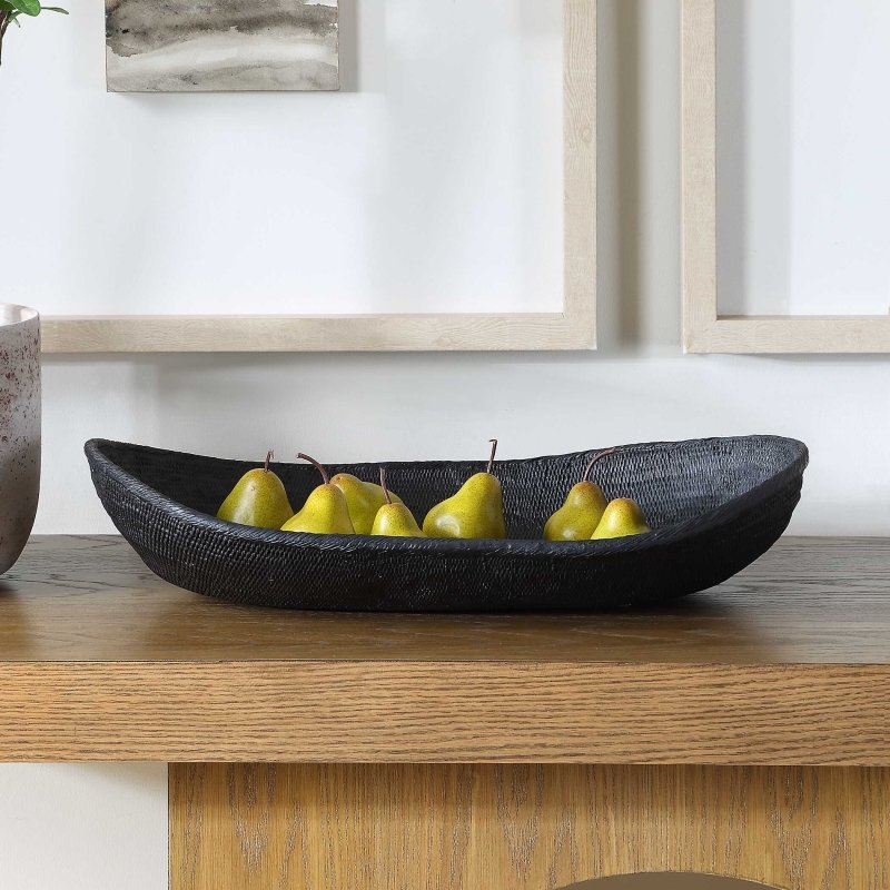 Ember Weave Indoor-Outdoor Oblong Bowl - Decorative Bowls