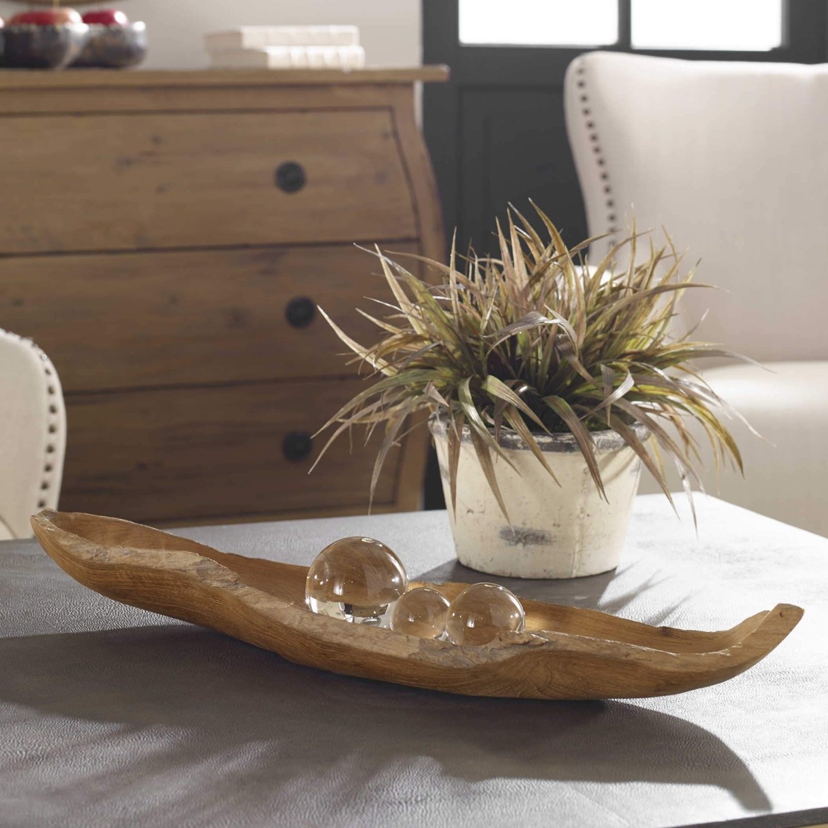 Natural Teak Leaf Bowl - Uttermost - Decorative Bowls by Modest Hut