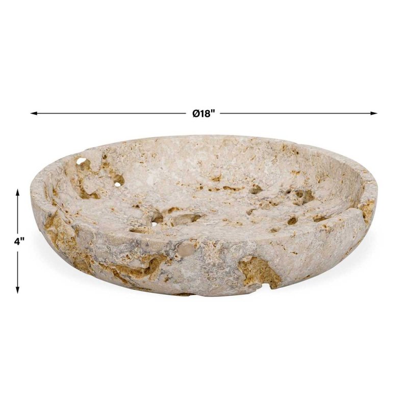 Dimension guide for the Quarried Stone Indoor-Outdoor Decorative Bowl