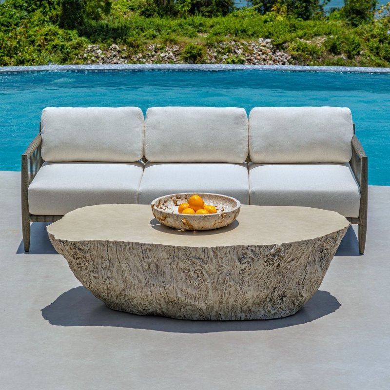 Alternate angle of the Quarried Stone Indoor-Outdoor Decorative Bowl by Uttermost