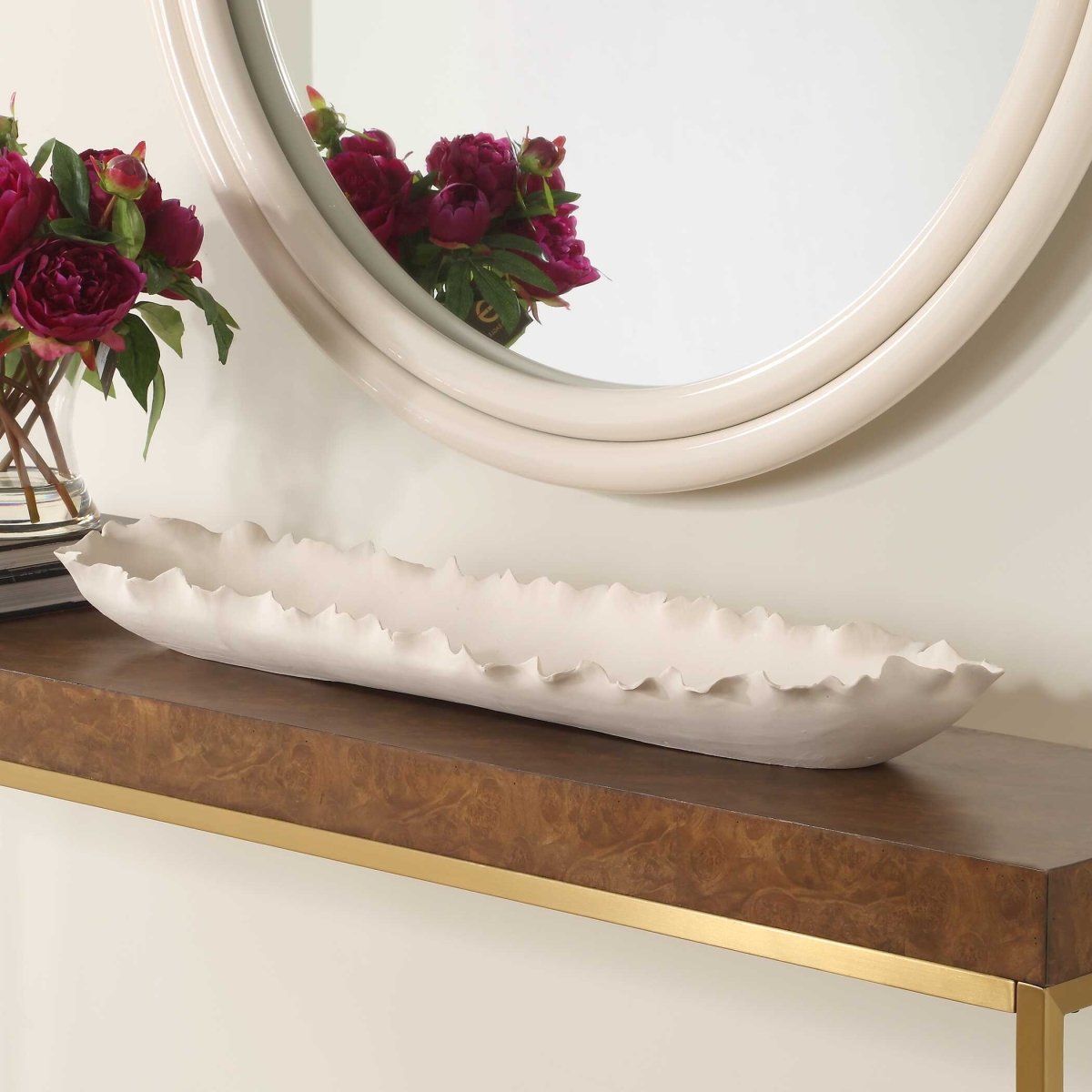 Ripple Crest White Bowl - Uttermost - Decorative Bowls by Modest Hut