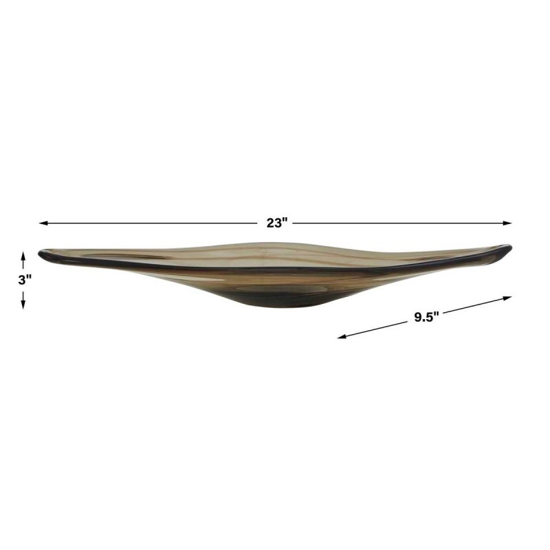 Dimension guide for the Soluna Smoke Glass Indoor-Outdoor Bowl