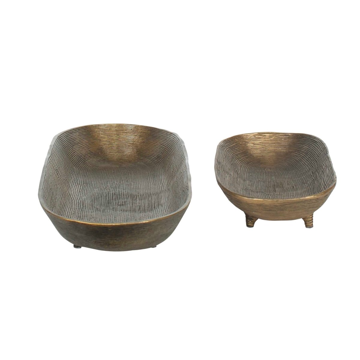 Stratum Oval Brass Bowls Set/2 - Uttermost - Decorative Bowls by Modest Hut