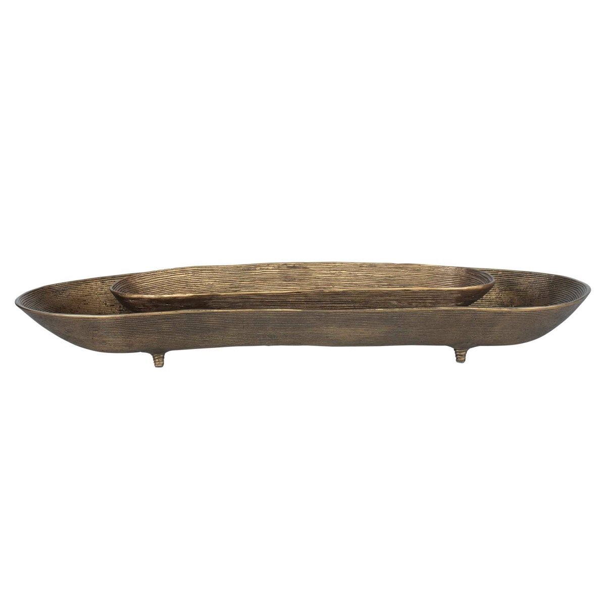 Stratum Oval Brass Bowls Set/2 - Uttermost - Decorative Bowls by Modest Hut
