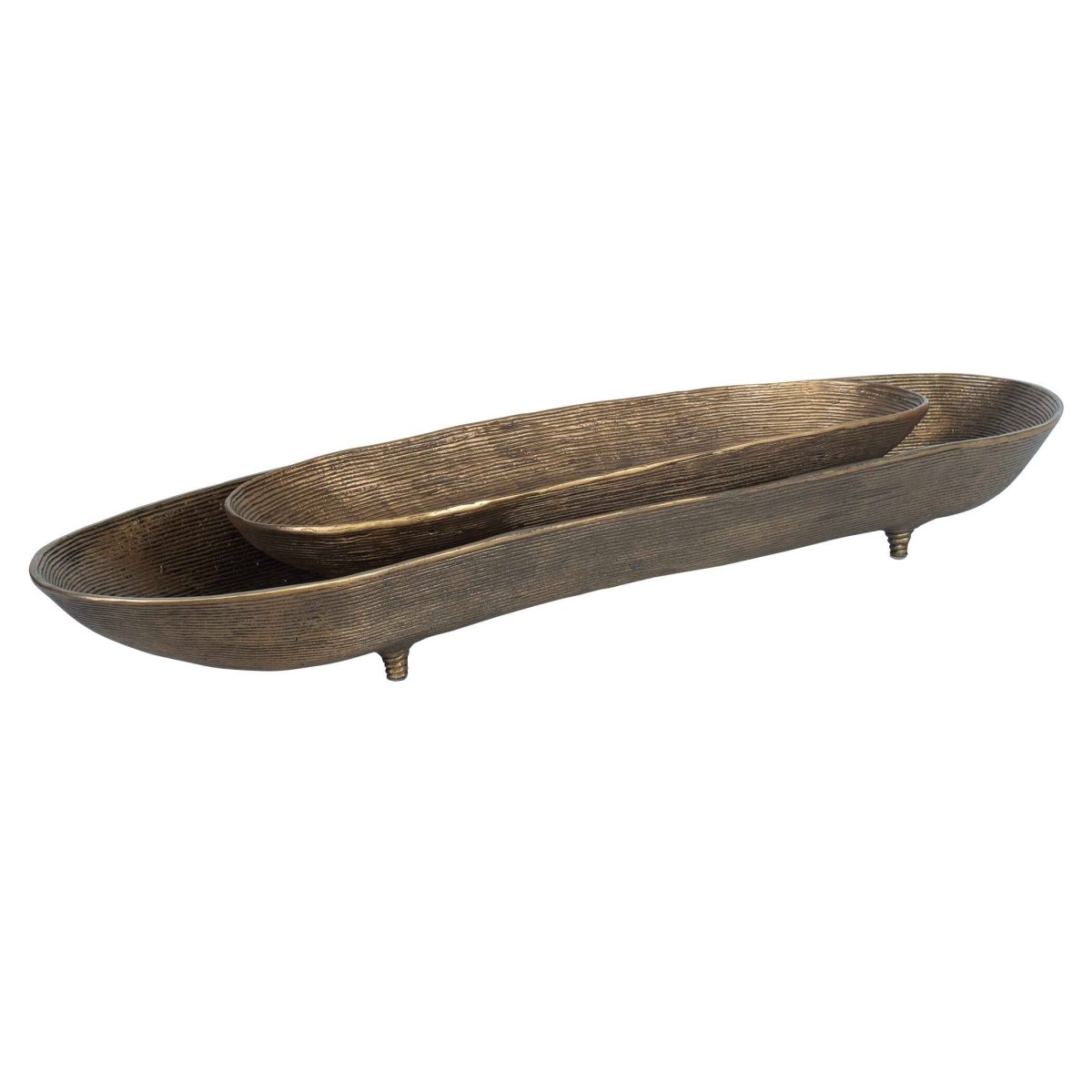 Stratum Oval Brass Bowls Set/2 - Uttermost - Decorative Bowls by Modest Hut