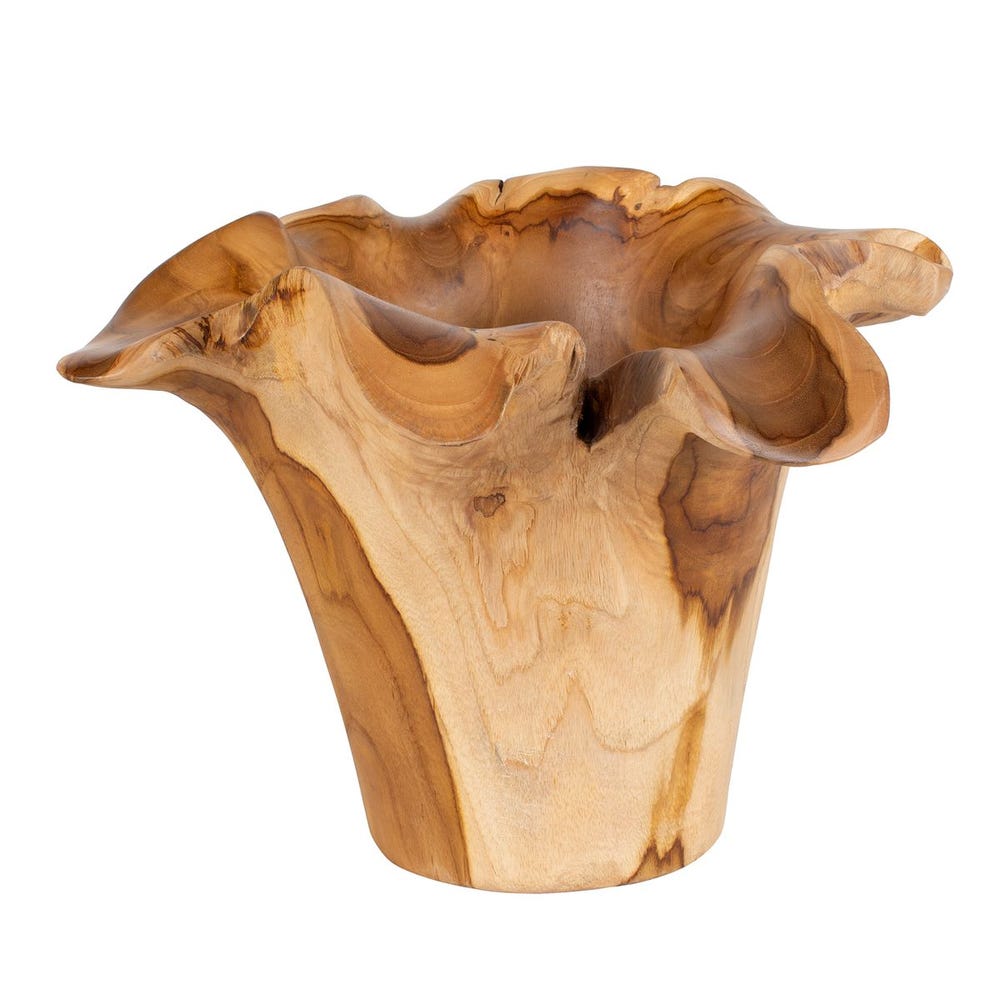 Teak Flow Outdoor Bowl, Natural - Uttermost - Decorative Bowls by Modest Hut