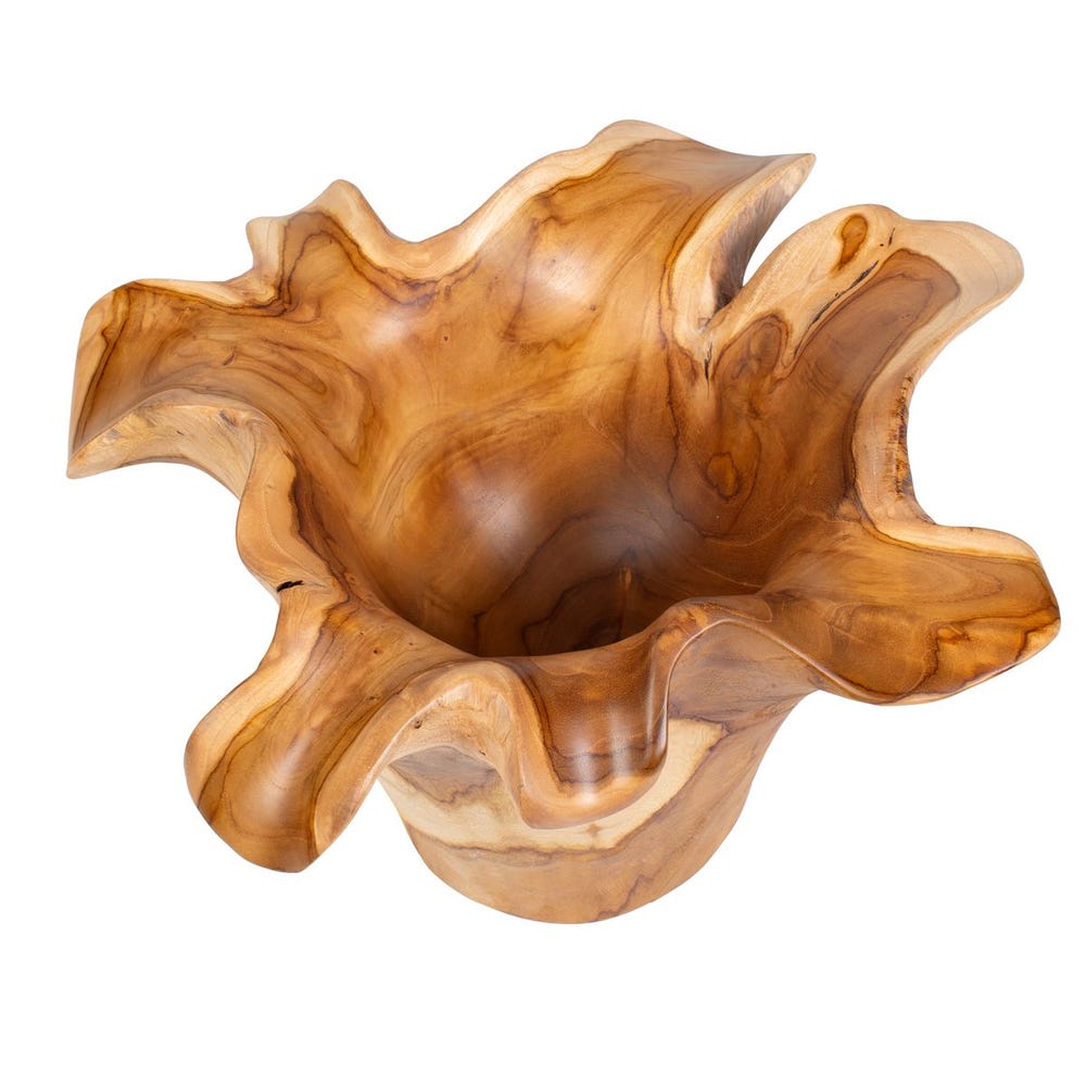 Teak Flow Outdoor Bowl, Natural - Uttermost - Decorative Bowls by Modest Hut