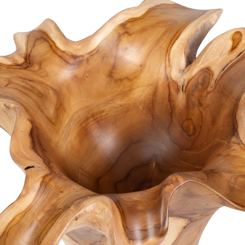 Teak Flow Outdoor Bowl, Natural - Uttermost - Decorative Bowls by Modest Hut