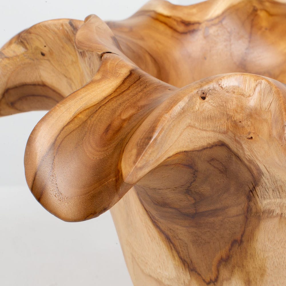 Teak Flow Outdoor Bowl, Natural - Uttermost - Decorative Bowls by Modest Hut