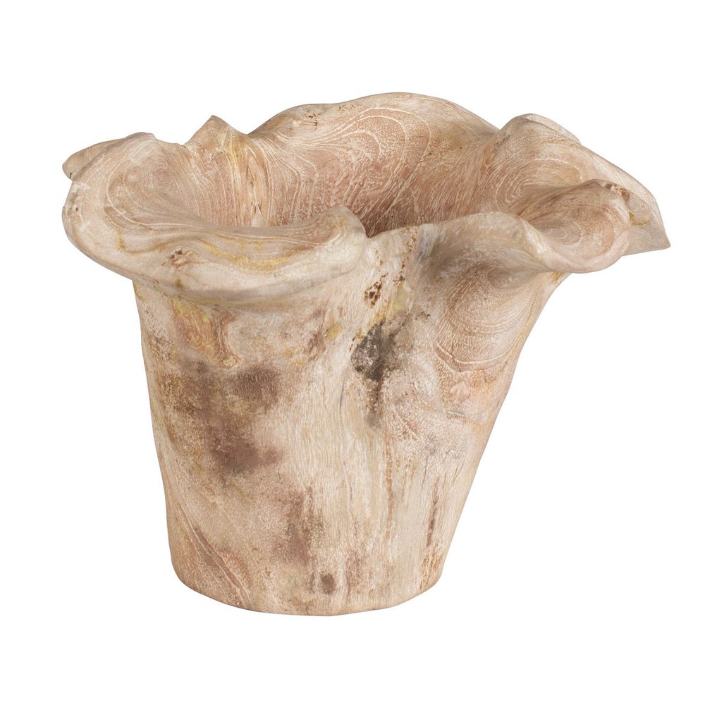 Teak Flow Outdoor Bowl, White Wash - Uttermost - Decorative Bowls by Modest Hut