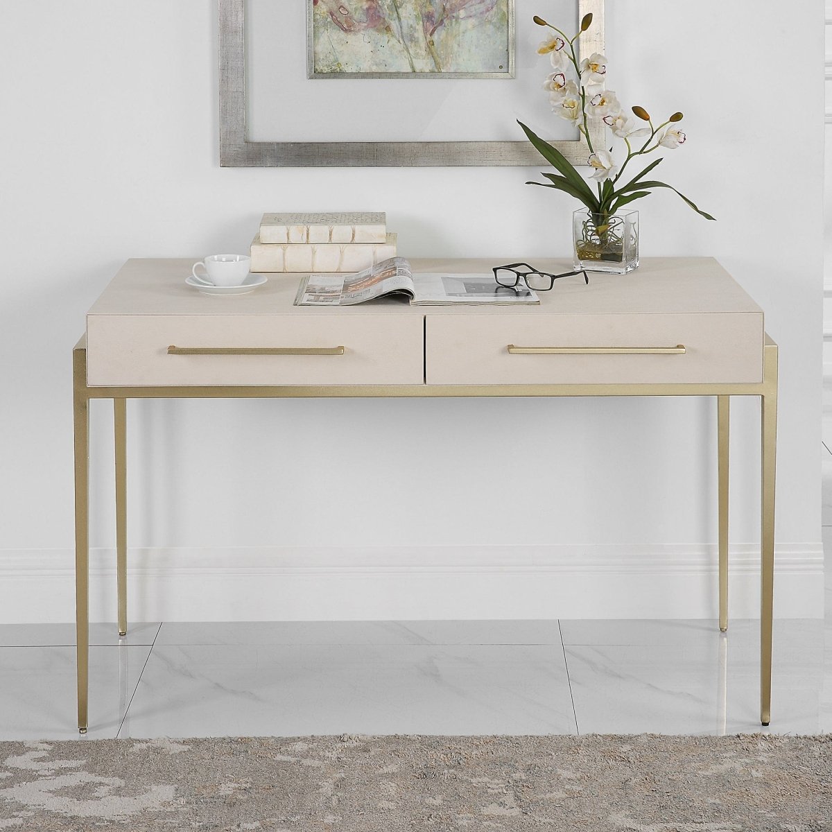Jewel Modern White Desk - Uttermost - Desks by Modest Hut