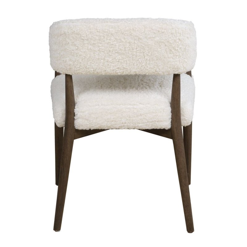 Additional detail view of the Austell Dark Walnut Faux Shearling Dining Chair image 7