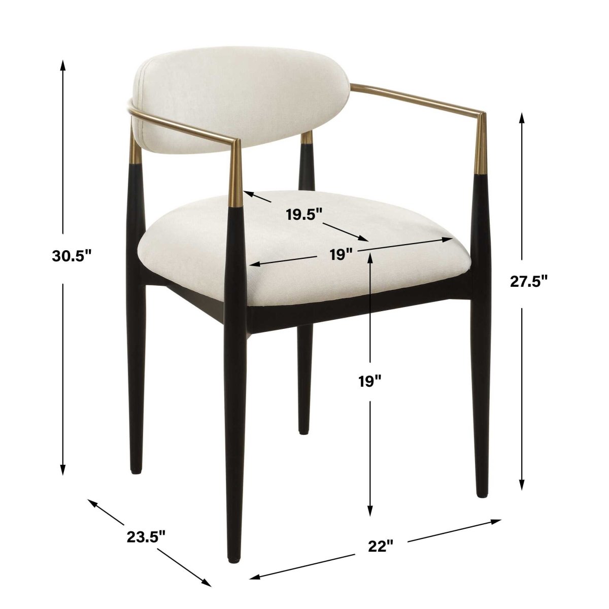 Moxie White Dining Arm Chair - Uttermost - Dining Chairs by Modest Hut