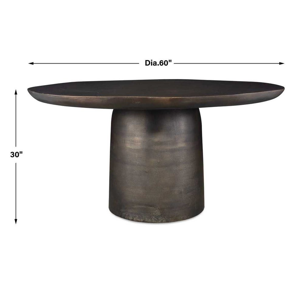 Madrone Outdoor Dining Table, Golden Dark Bronze, 2 Cartons - Uttermost - Dining Tables by Modest Hut