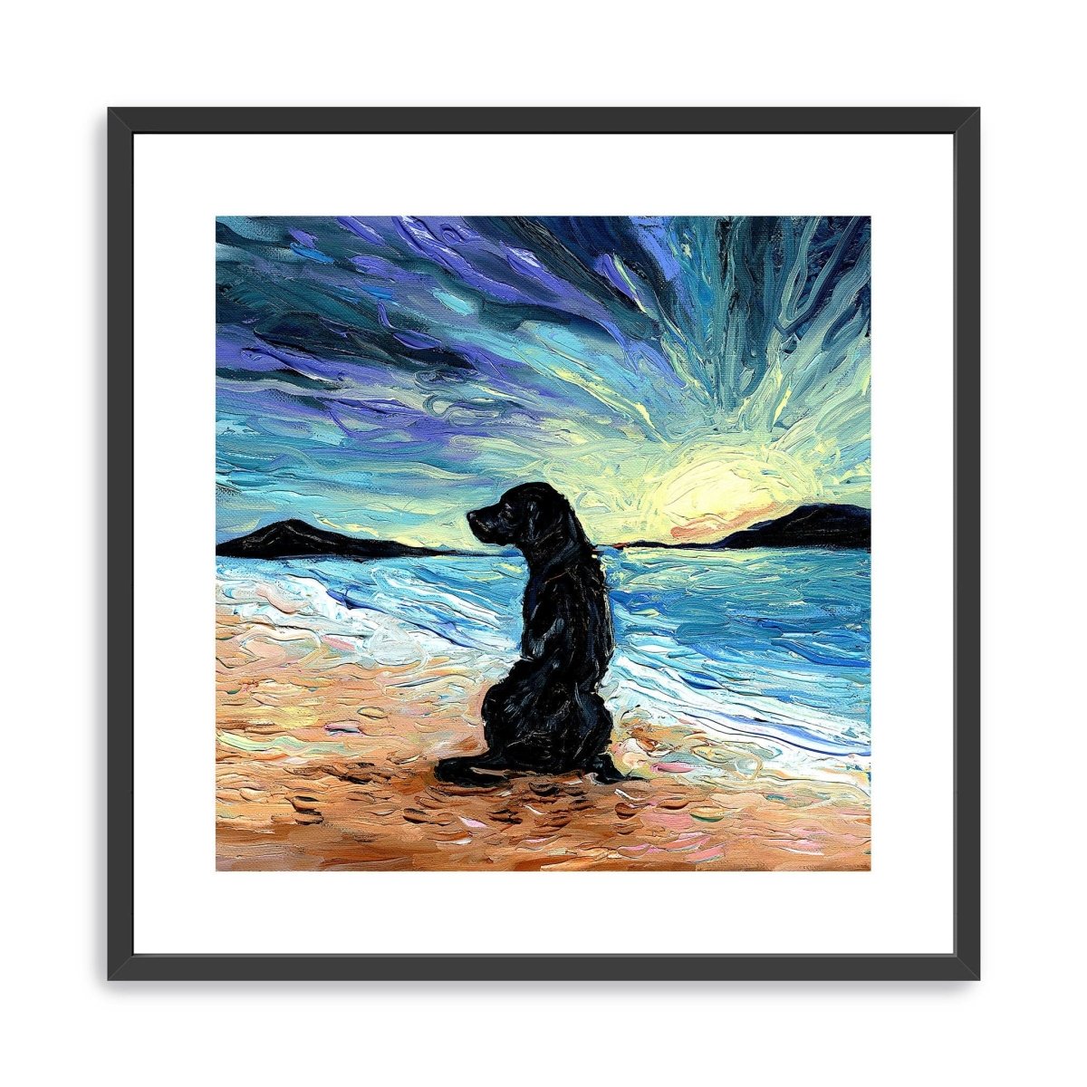 Beach Days - Black Labrador Canvas Wall Art - Lumaprints - Dogs by Modest Hut
