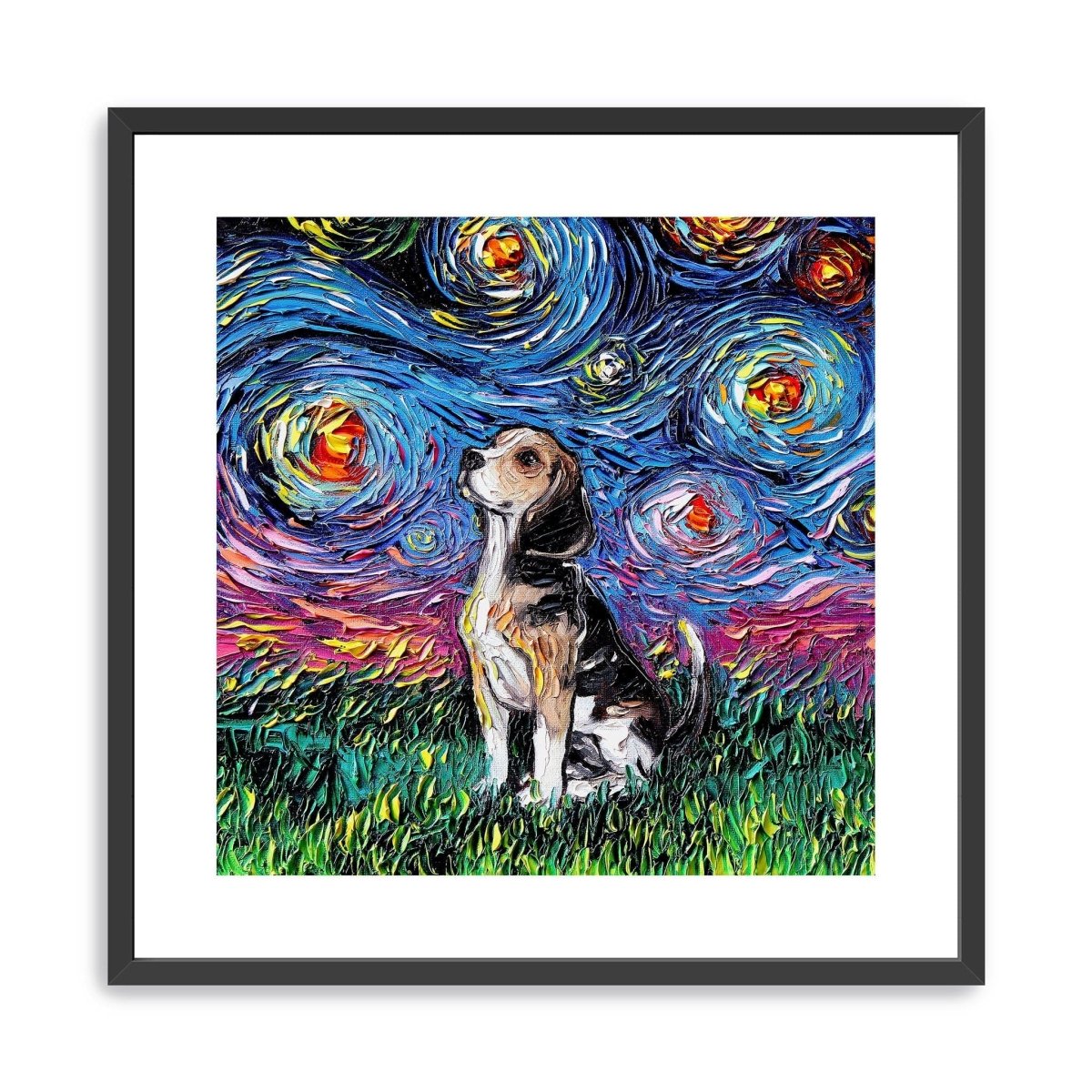 Beagle Night Canvas Wall Art - Lumaprints - Dogs by Modest Hut