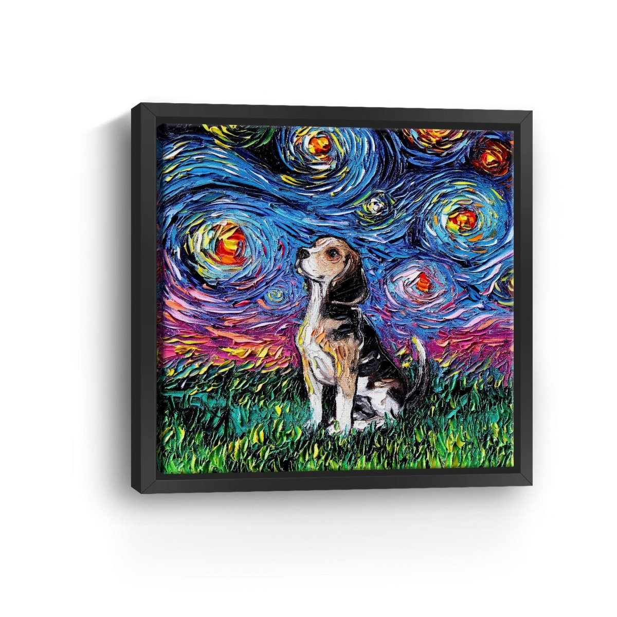 Beagle Night Canvas Wall Art - Lumaprints - Dogs by Modest Hut