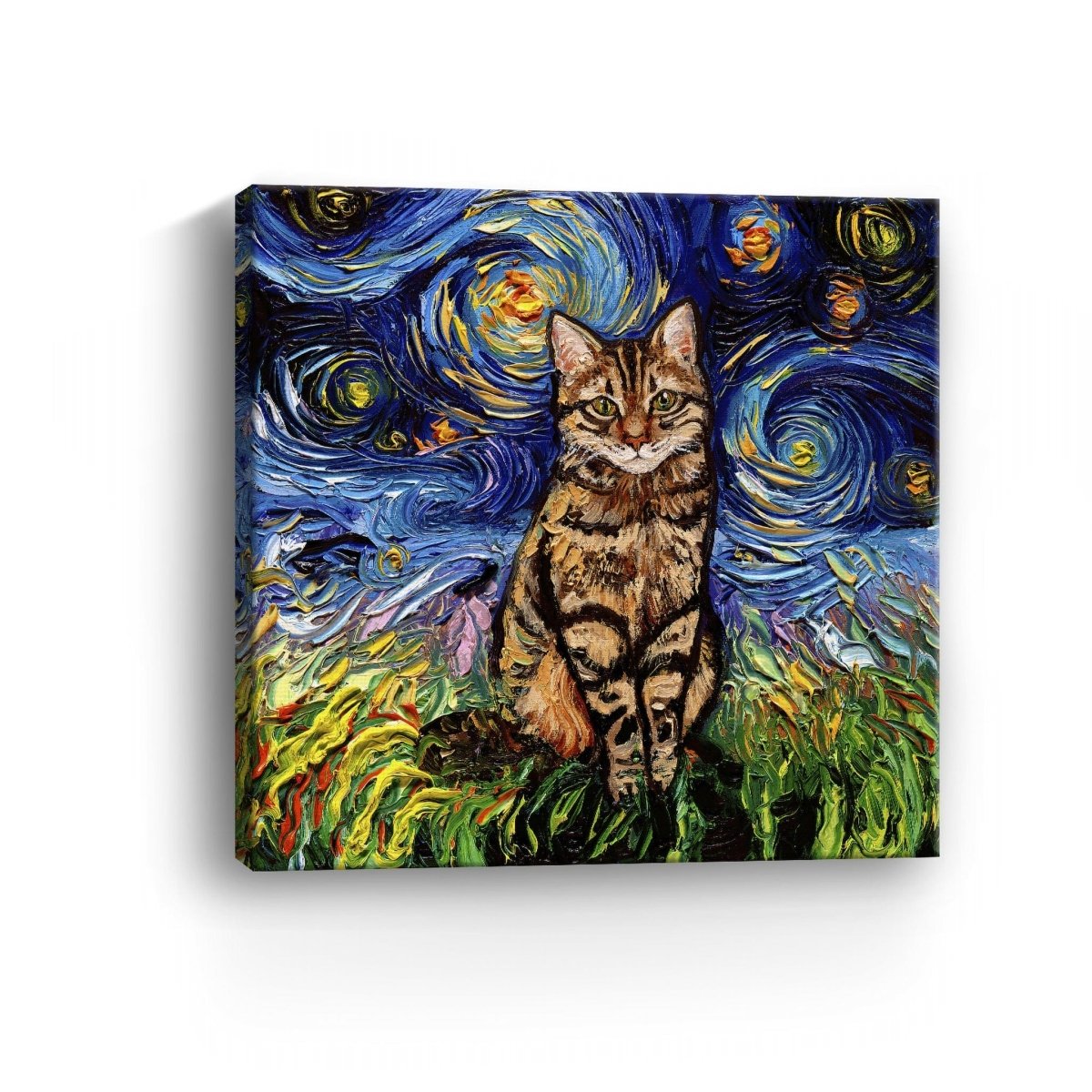 Brown Tabby Night Canvas Wall Art - Lumaprints - Dogs by Modest Hut