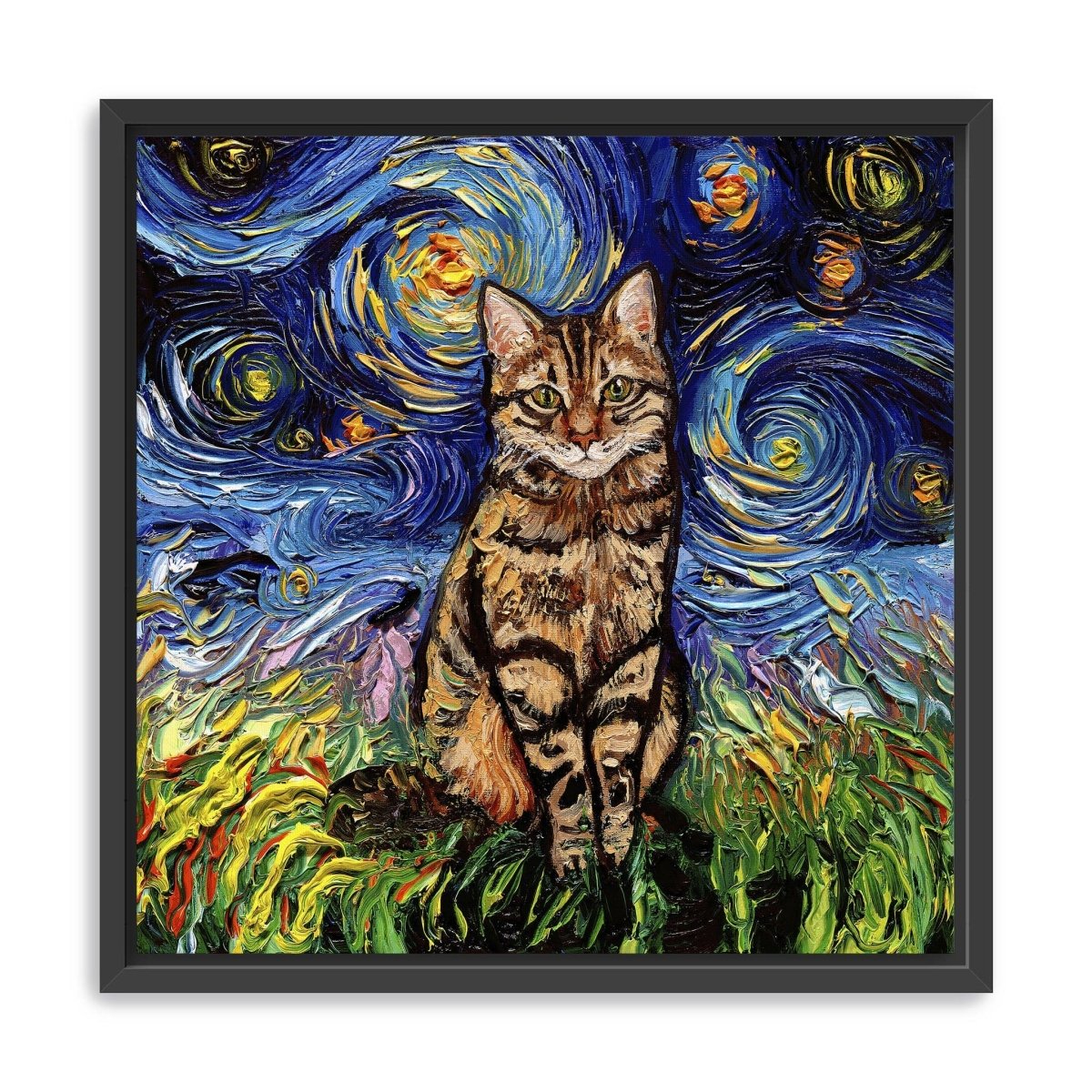 Brown Tabby Night Canvas Wall Art - Lumaprints - Dogs by Modest Hut