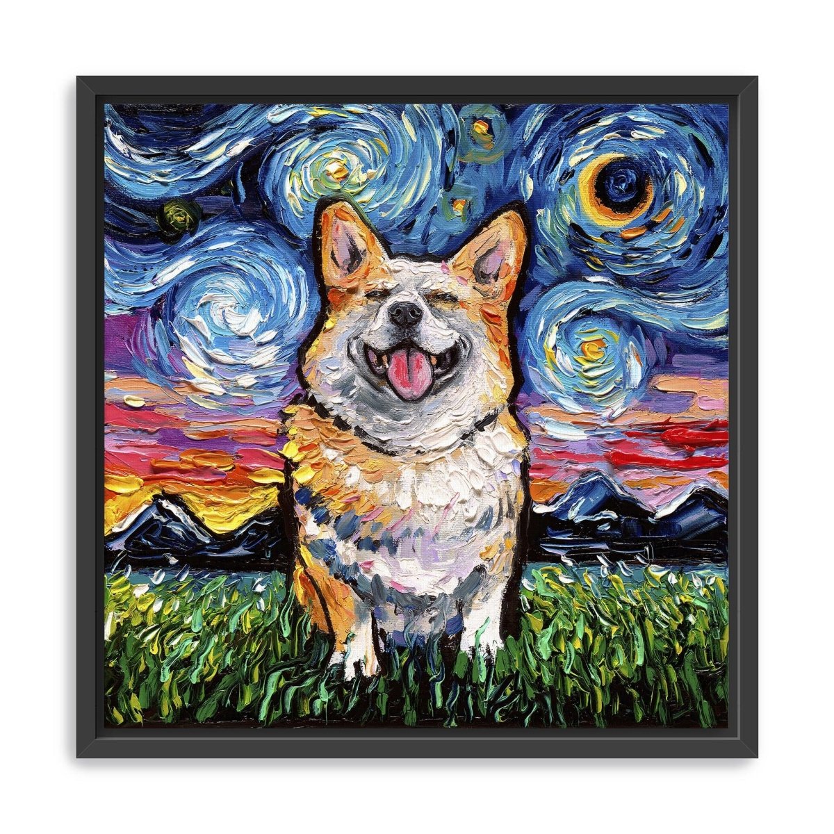 Corgi Smiling Canvas Wall Art - Lumaprints - Dogs by Modest Hut