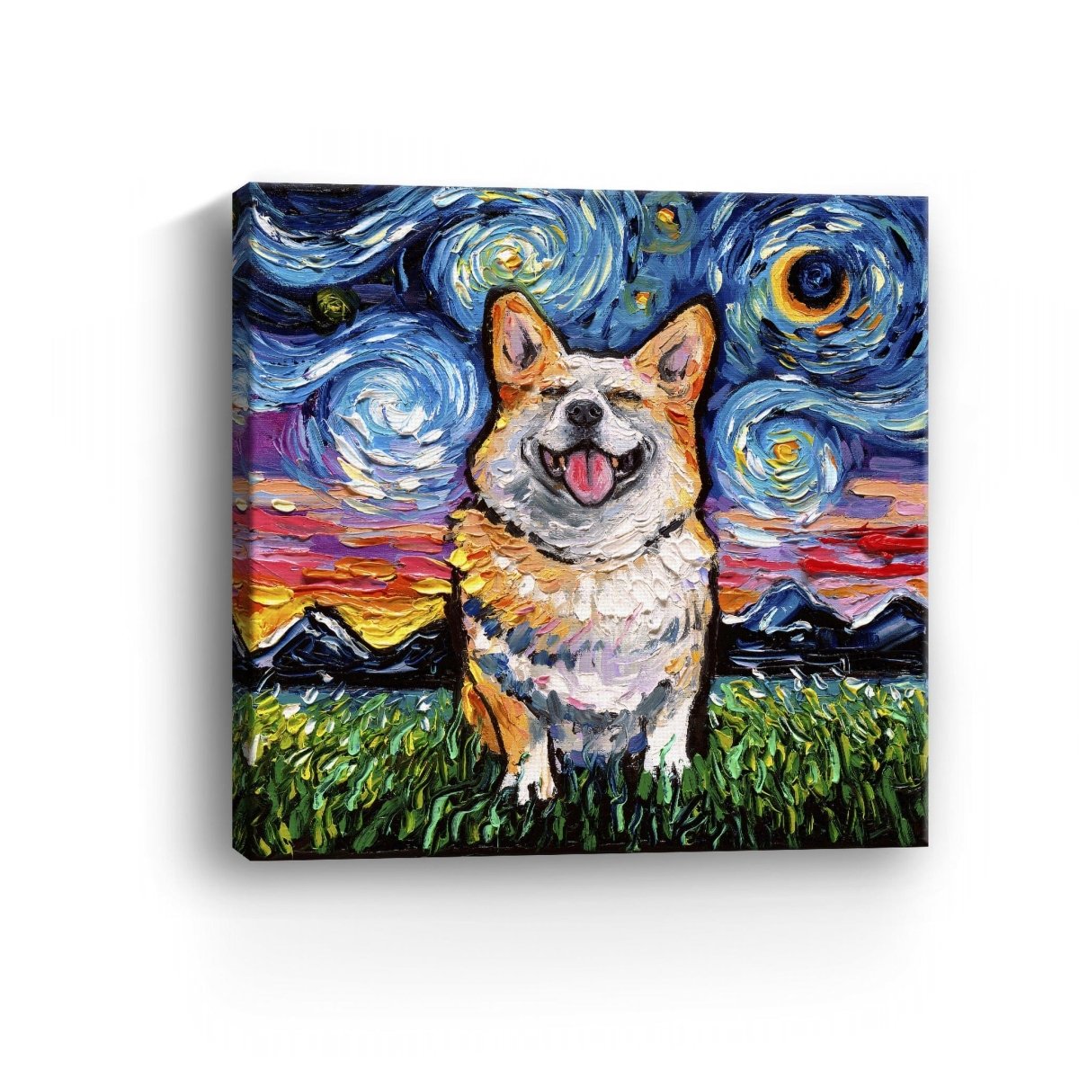 Corgi Smiling Canvas Wall Art - Lumaprints - Dogs by Modest Hut