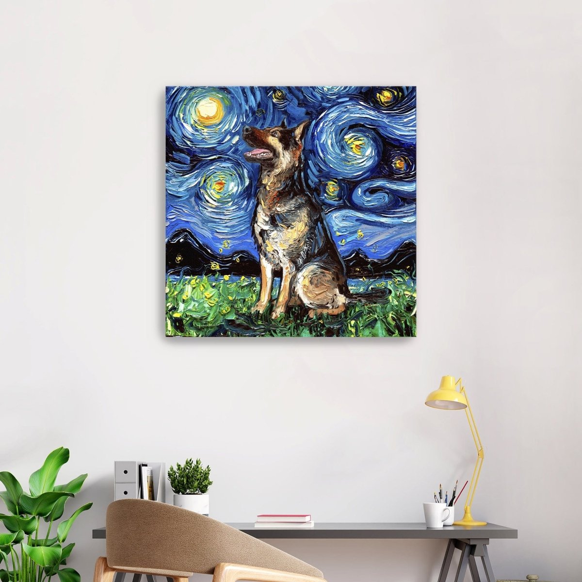 German Sheperd Forward Canvas Wall Art - Lumaprints - Dogs by Modest Hut