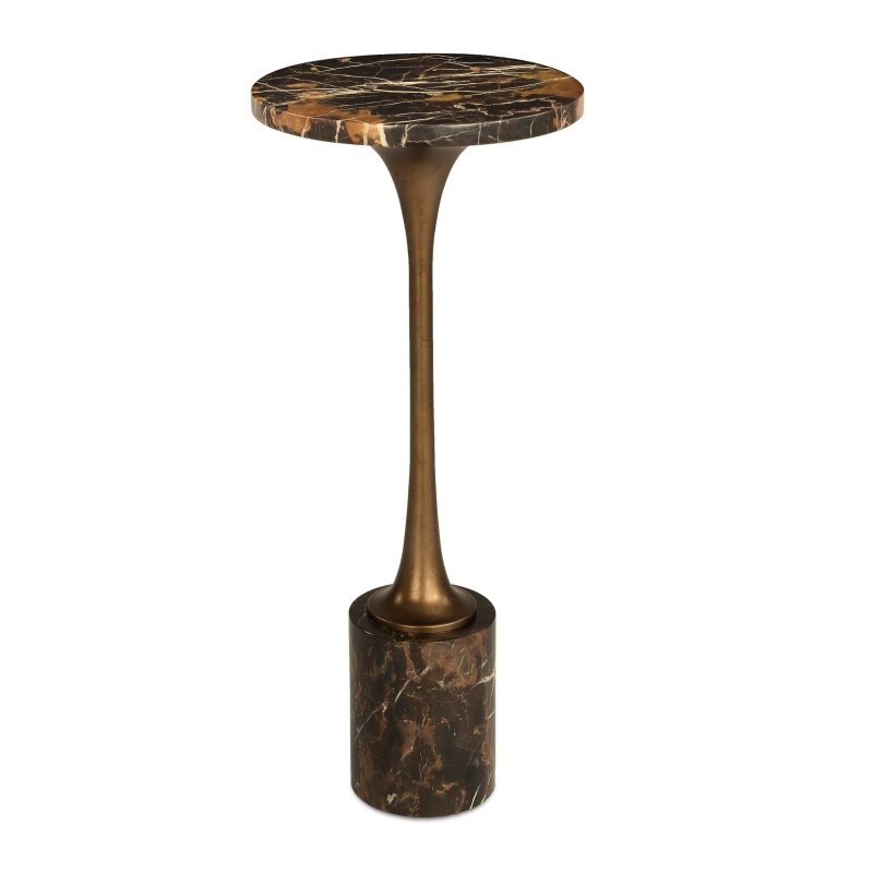 Karnes Dark Marble Drink Table - Accent Tables