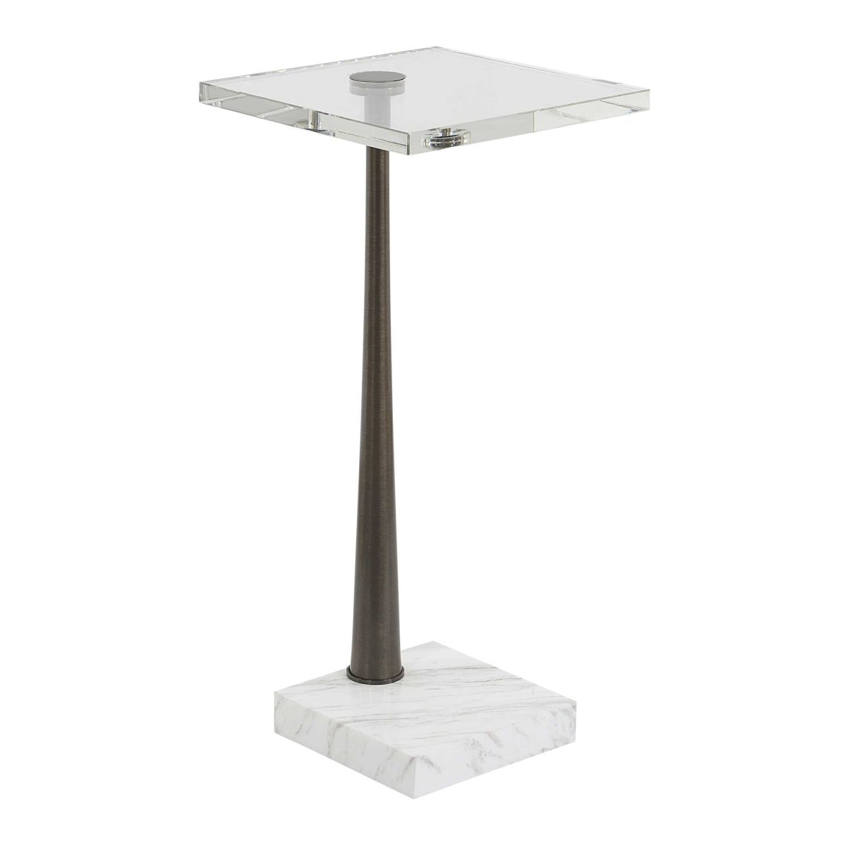 Pelton Marble Glass Drink Table - Uttermost - Drink Tables by Modest Hut