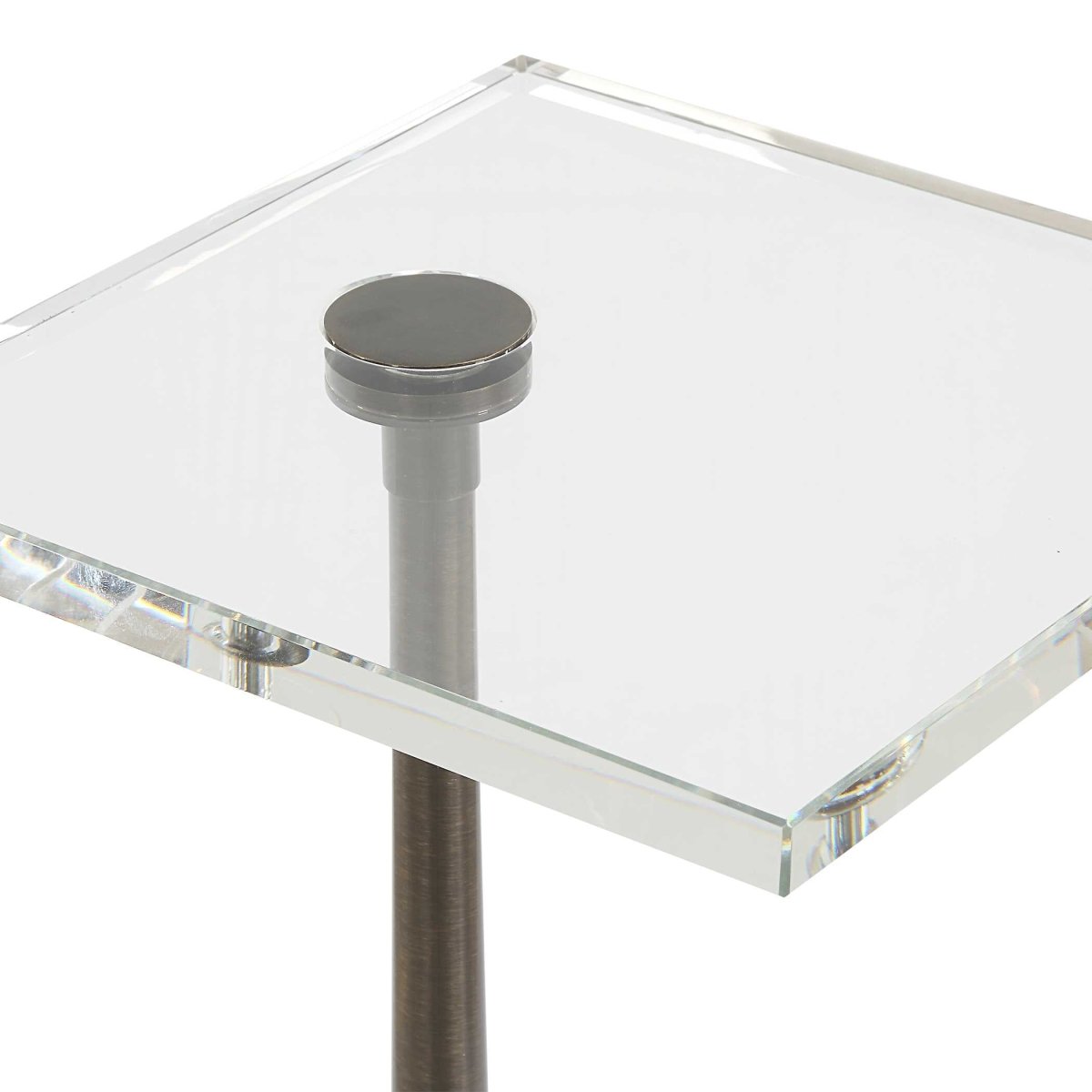 Pelton Marble Glass Drink Table - Uttermost - Drink Tables by Modest Hut