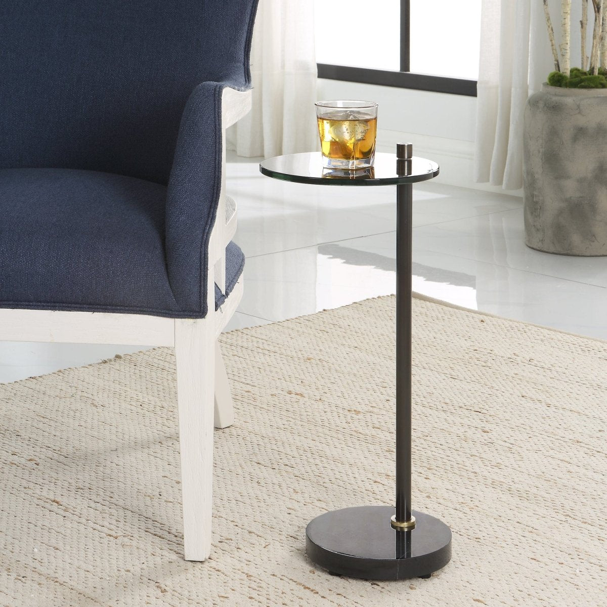Steward Round Drink Table - Uttermost - Drink Tables by Modest Hut