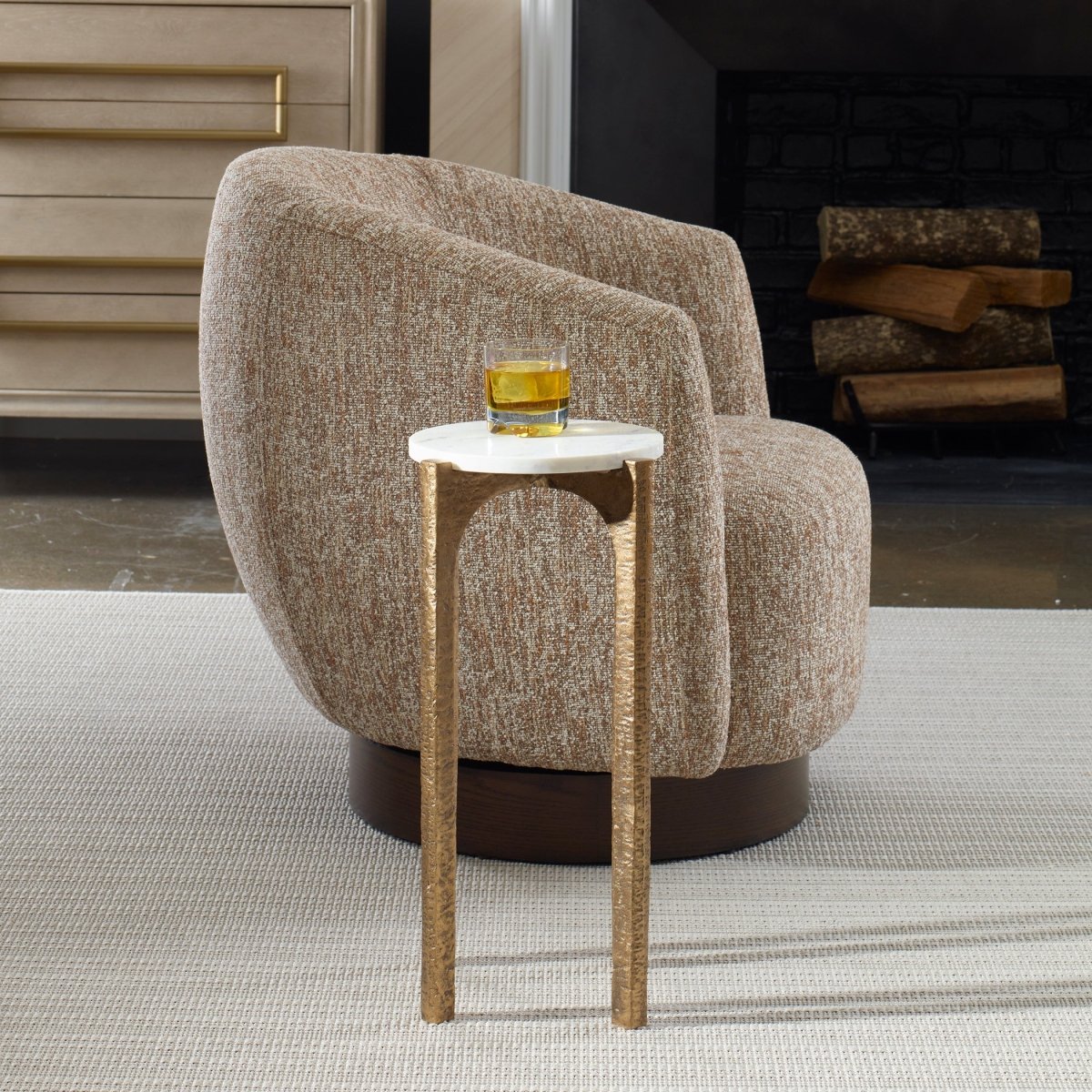 Vivi Marble Drink Table - Uttermost - Drink Tables by Modest Hut