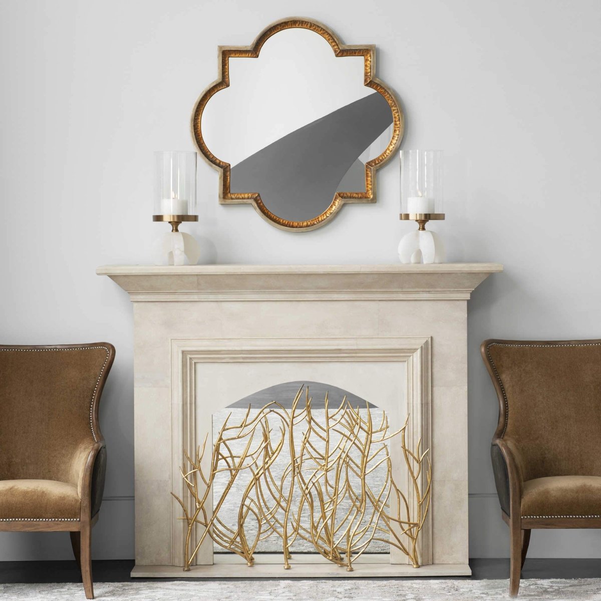 Gold Branches Fireplace Screen - Uttermost - Fireplace Screens by Modest Hut