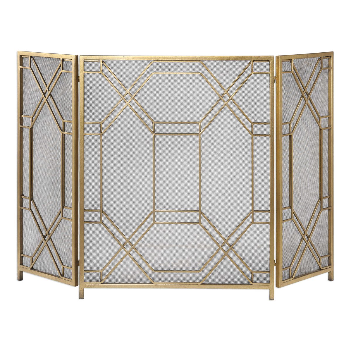 Gold Leaf Rosen Fireplace Screen - Uttermost - Fireplace Screens by Modest Hut