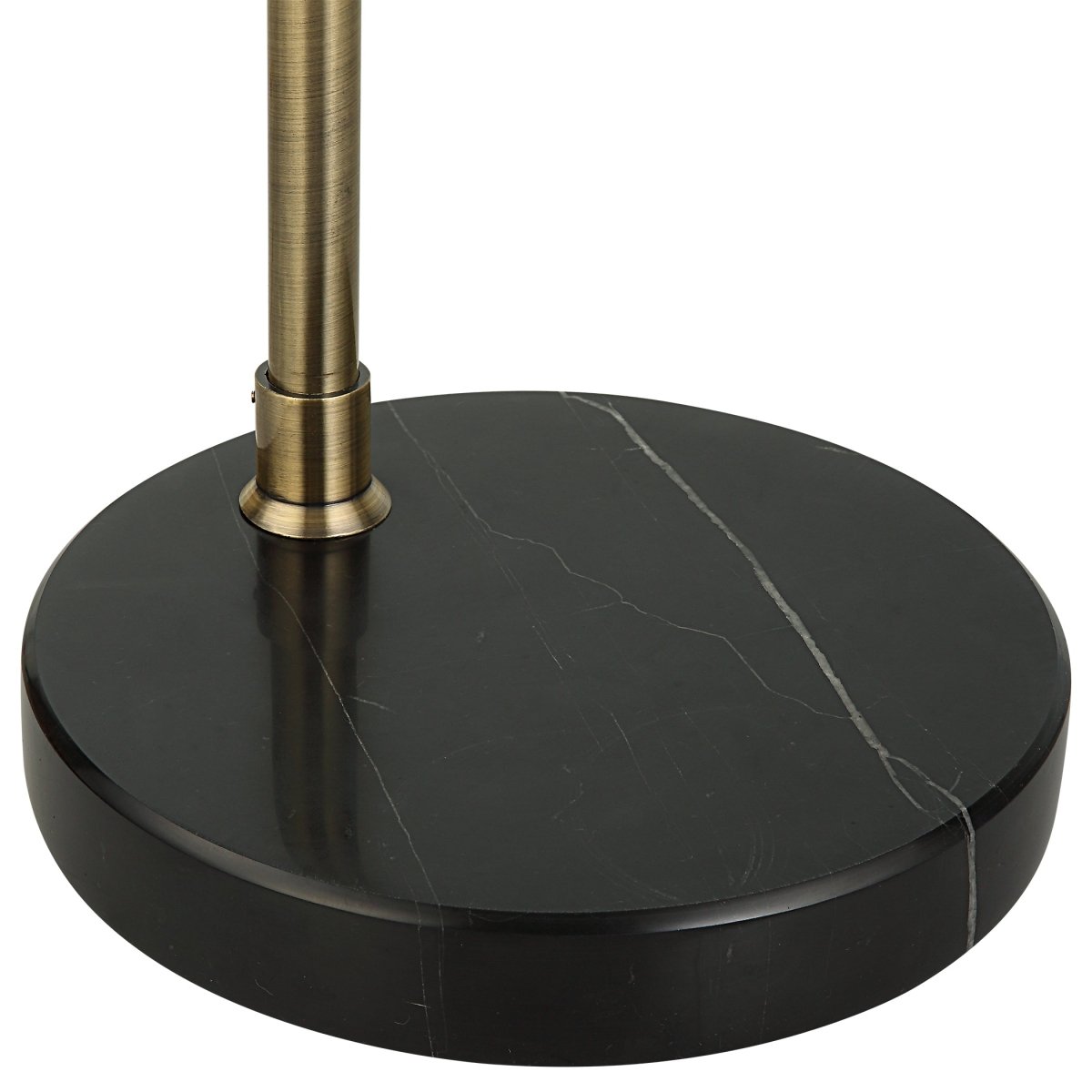 Antique Brass Arched Floor Lamp with Black Shade - Uttermost - Floor Lamps by Modest Hut