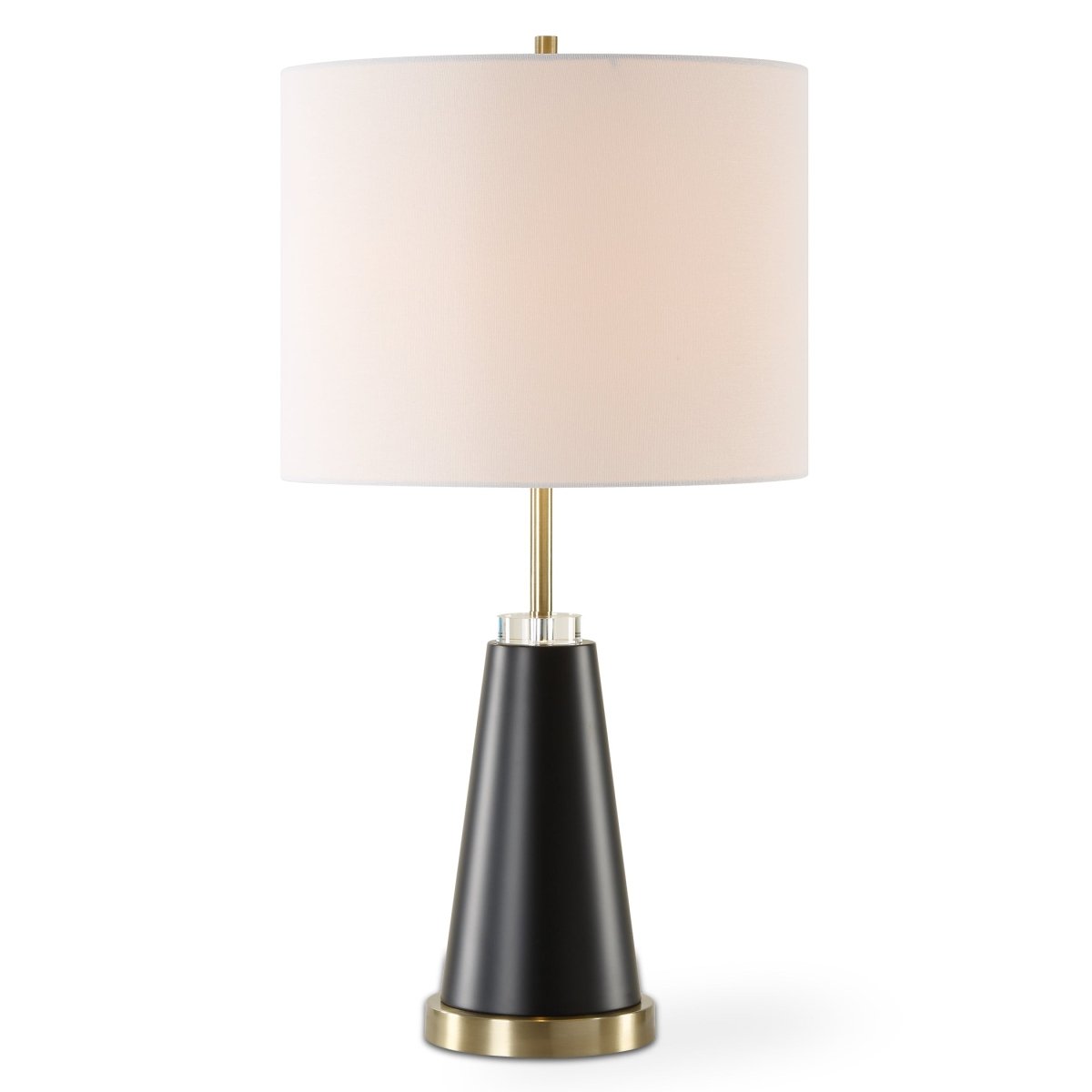 Black Tapered Floor Lamp with Brass Accents - Uttermost - Floor Lamps by Modest Hut