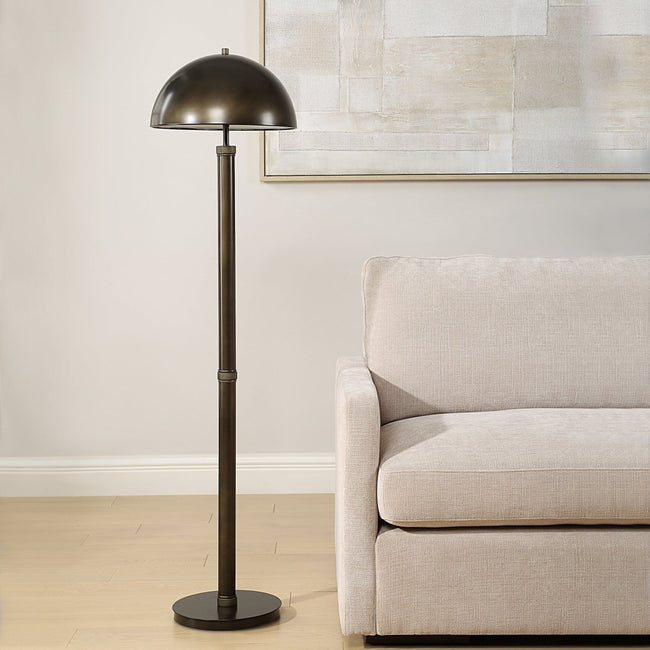 Dark Bronze Metal Floor Lamp with Knurling - Uttermost - Floor Lamps by Modest Hut